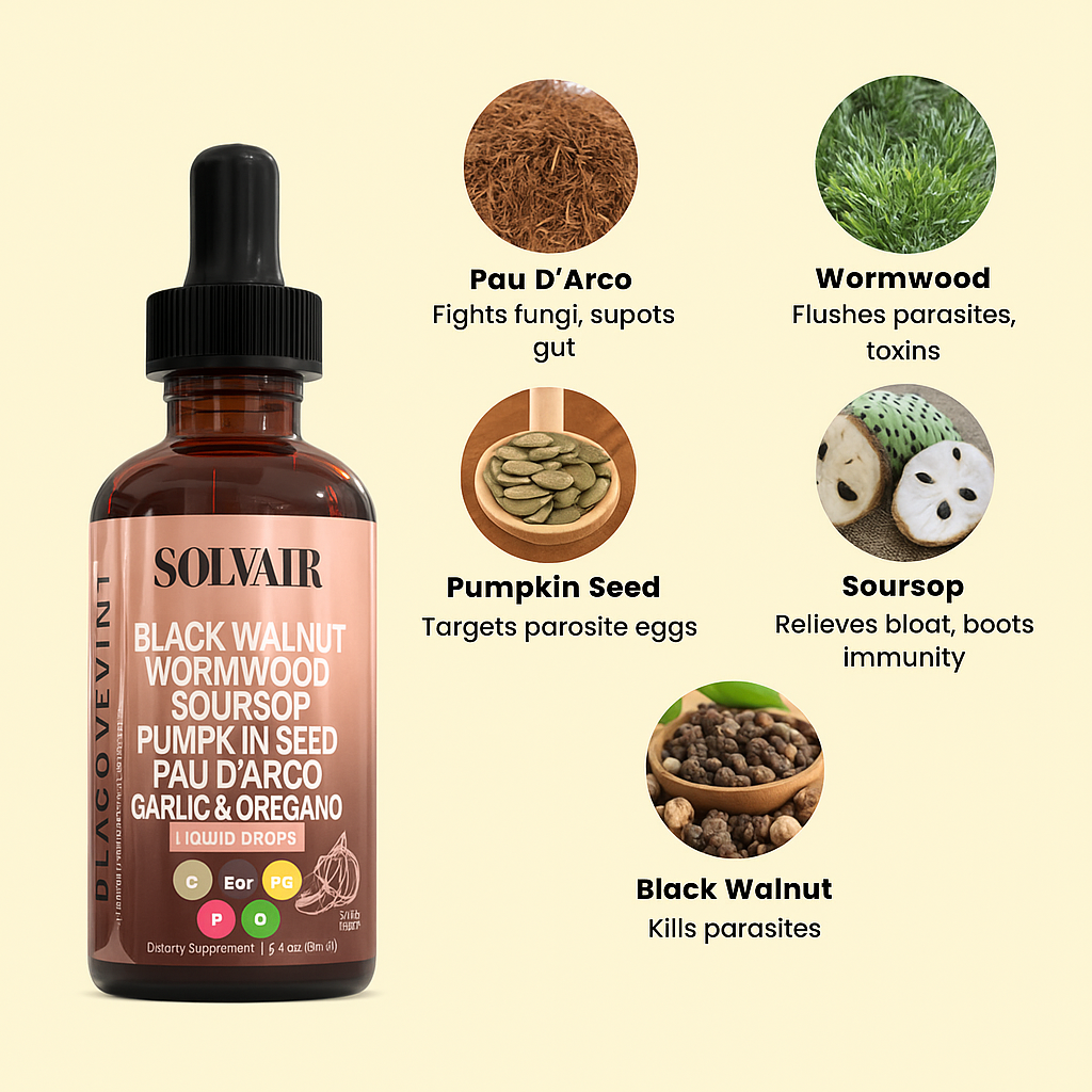 Solvair® Natural Wormwood Black Walnut Parasite Detox